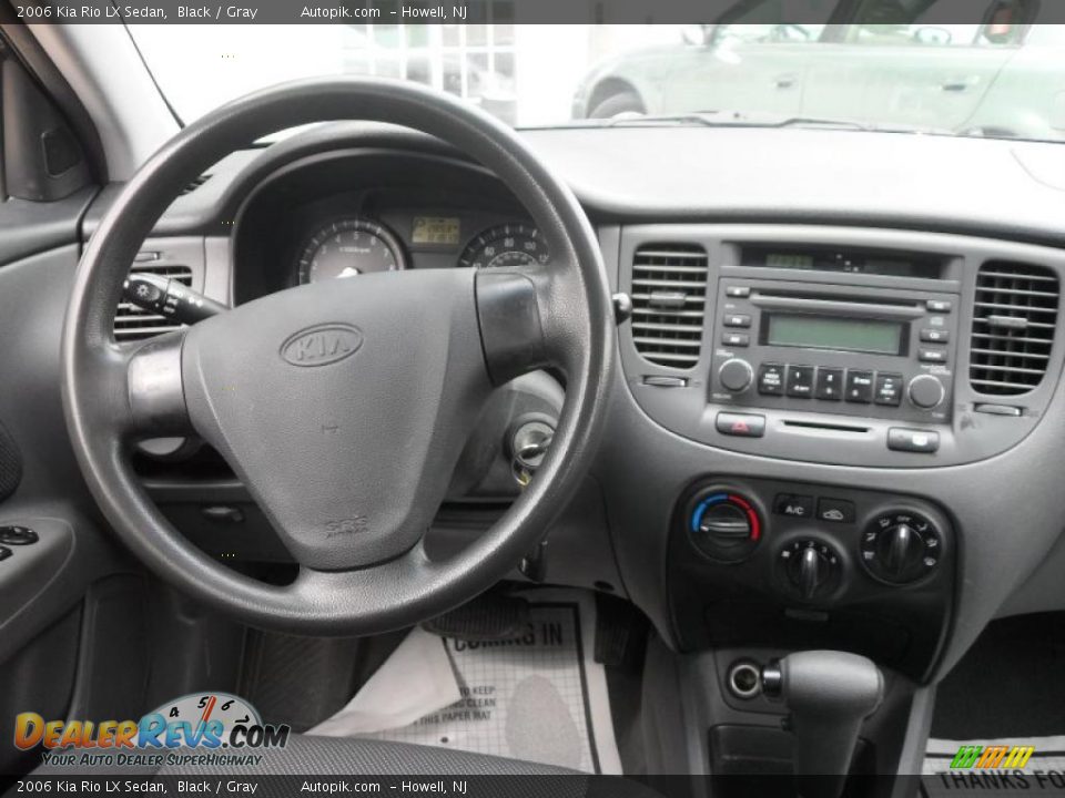 2006 Kia Rio LX Sedan Black / Gray Photo #13