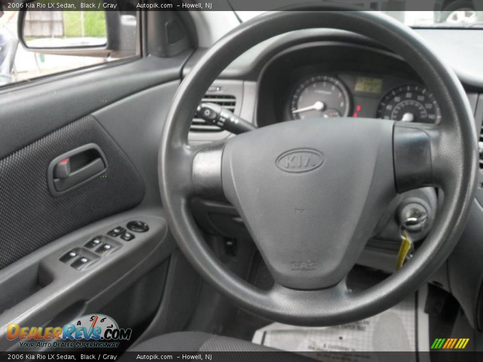 2006 Kia Rio LX Sedan Black / Gray Photo #14