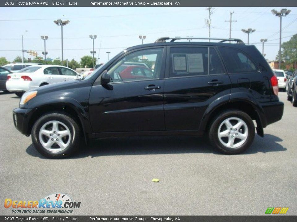 2003 Toyota RAV4 4WD Black / Taupe Photo #3