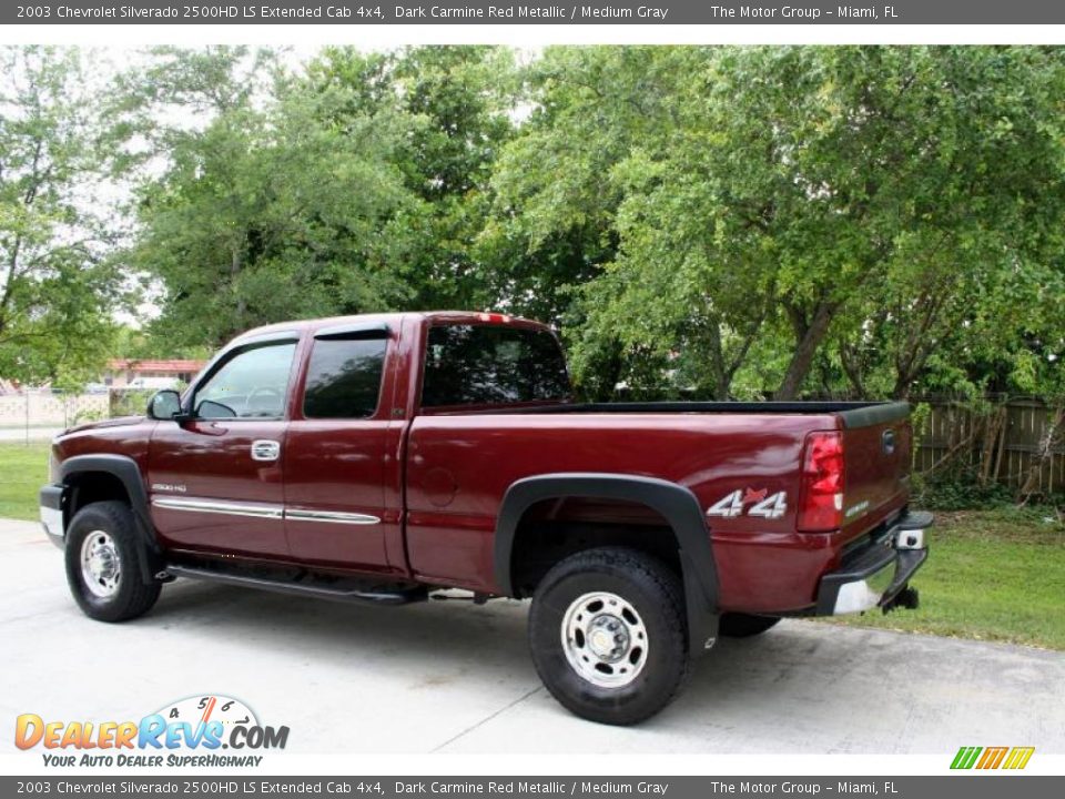 2003 Chevrolet Silverado 2500HD LS Extended Cab 4x4 Dark Carmine Red Metallic / Medium Gray Photo #6