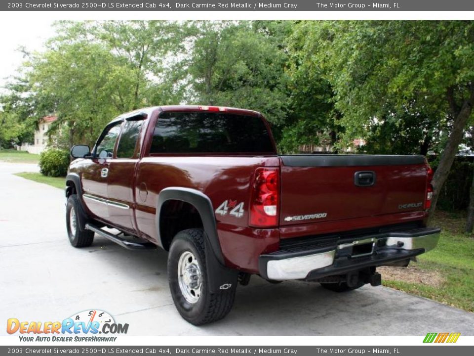 2003 Chevrolet Silverado 2500HD LS Extended Cab 4x4 Dark Carmine Red Metallic / Medium Gray Photo #8