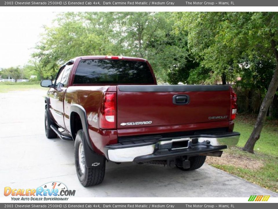 2003 Chevrolet Silverado 2500HD LS Extended Cab 4x4 Dark Carmine Red Metallic / Medium Gray Photo #9