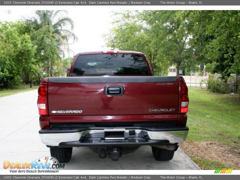 2003 Chevrolet Silverado 2500HD LS Extended Cab 4x4 Dark Carmine Red Metallic / Medium Gray Photo #10