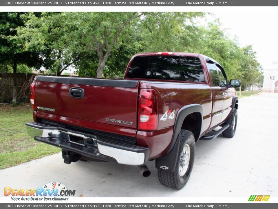 2003 Chevrolet Silverado 2500HD LS Extended Cab 4x4 Dark Carmine Red Metallic / Medium Gray Photo #11