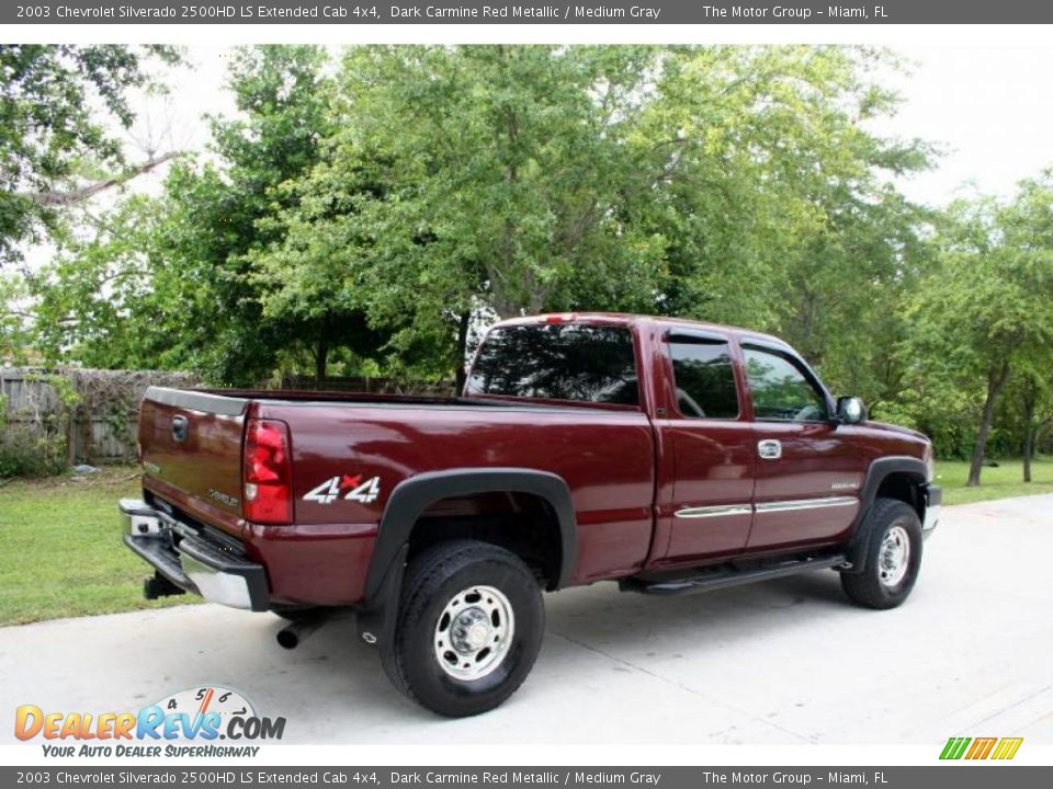 2003 Chevrolet Silverado 2500HD LS Extended Cab 4x4 Dark Carmine Red Metallic / Medium Gray Photo #12