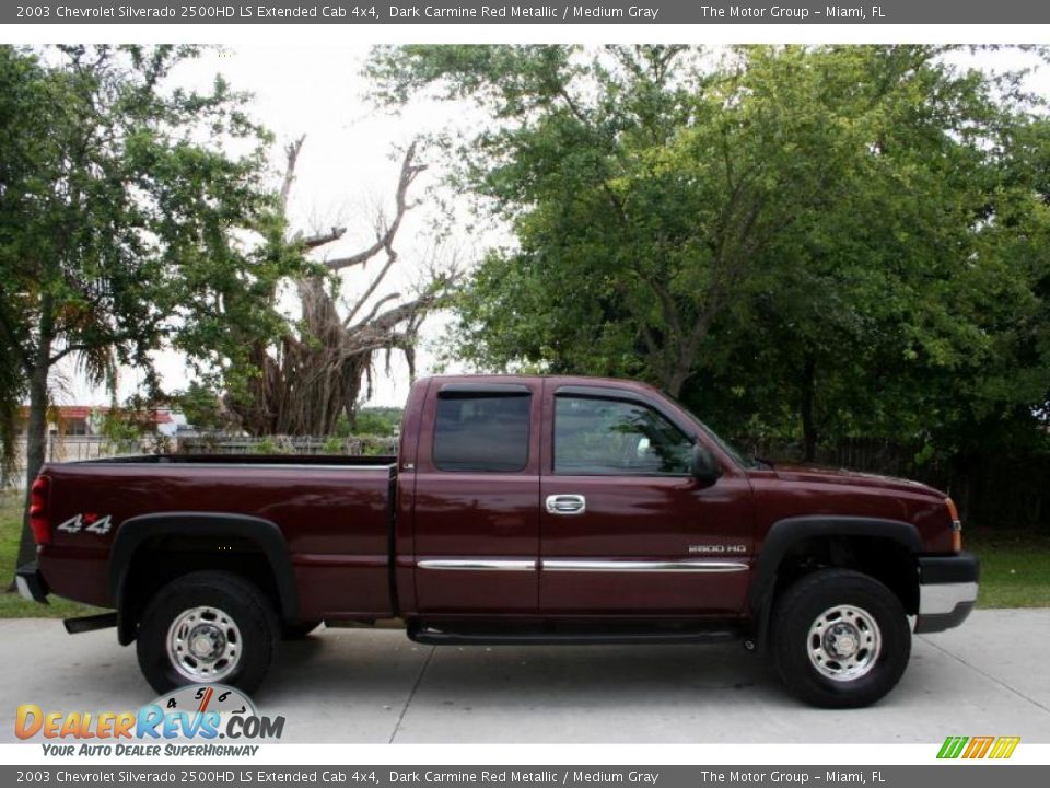 2003 Chevrolet Silverado 2500HD LS Extended Cab 4x4 Dark Carmine Red Metallic / Medium Gray Photo #14