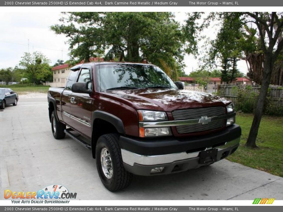 2003 Chevrolet Silverado 2500HD LS Extended Cab 4x4 Dark Carmine Red Metallic / Medium Gray Photo #17