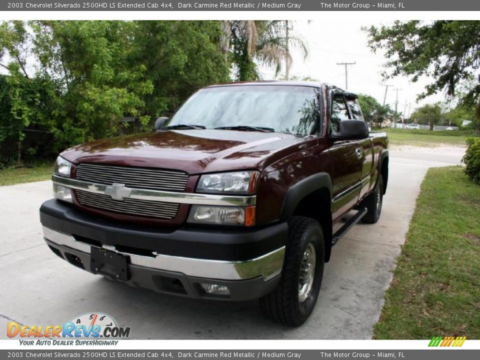 2003 Chevrolet Silverado 2500HD LS Extended Cab 4x4 Dark Carmine Red Metallic / Medium Gray Photo #20