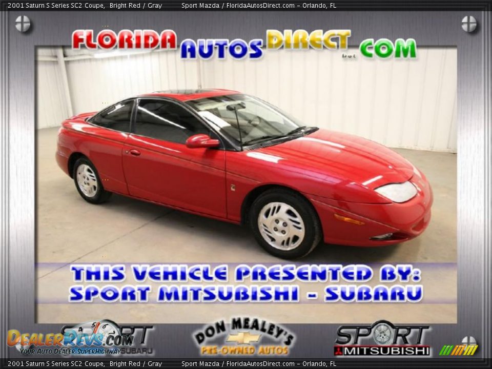 2001 Saturn S Series SC2 Coupe Bright Red / Gray Photo #1