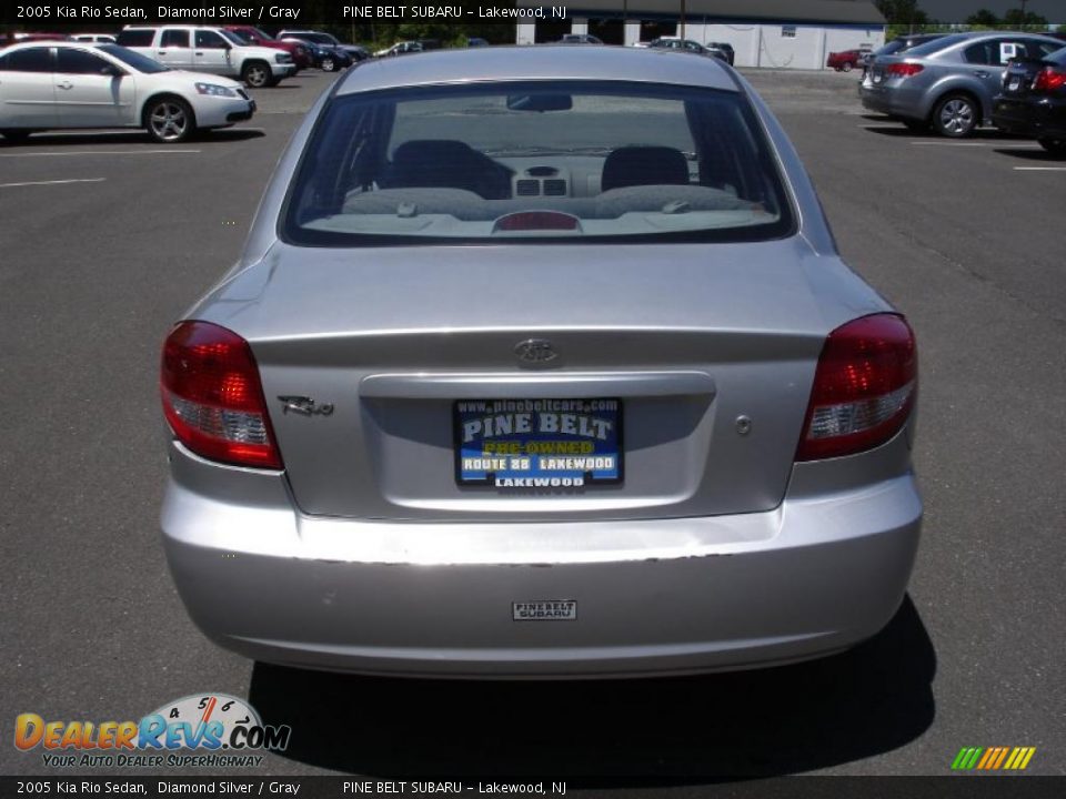 2005 Kia Rio Sedan Diamond Silver / Gray Photo #5