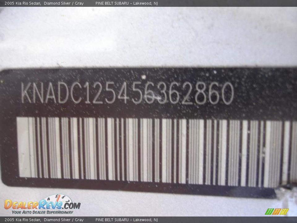 2005 Kia Rio Sedan Diamond Silver / Gray Photo #15
