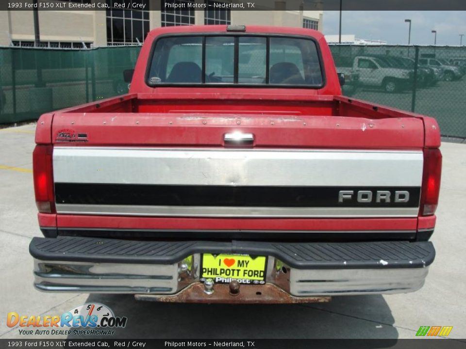 1993 Ford F150 XLT Extended Cab Red / Grey Photo #4