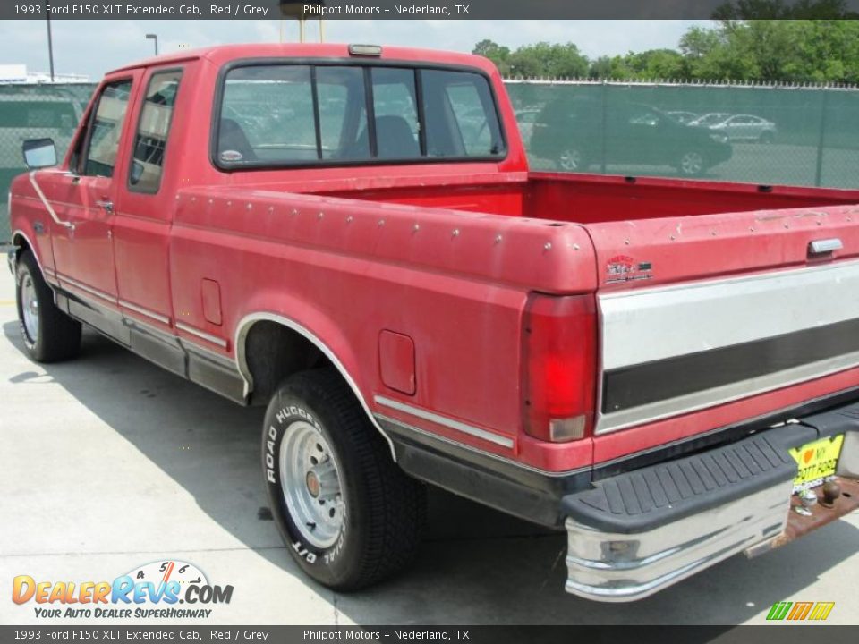 1993 Ford F150 XLT Extended Cab Red / Grey Photo #5