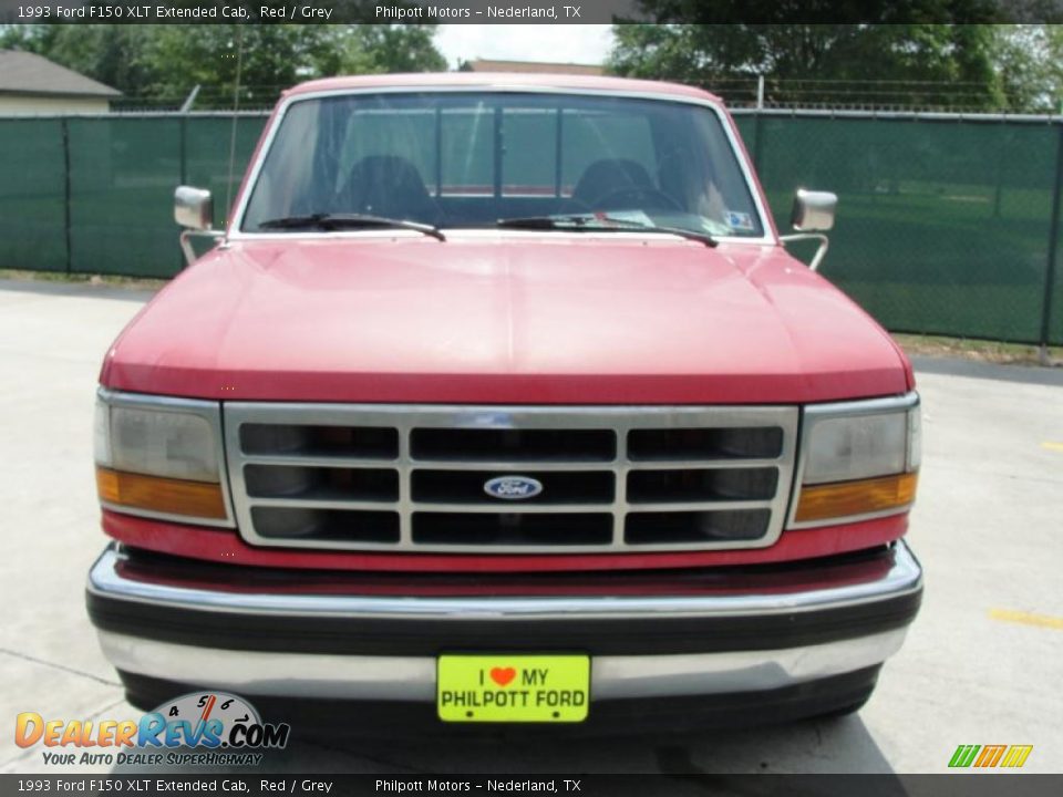 1993 Ford F150 XLT Extended Cab Red / Grey Photo #8