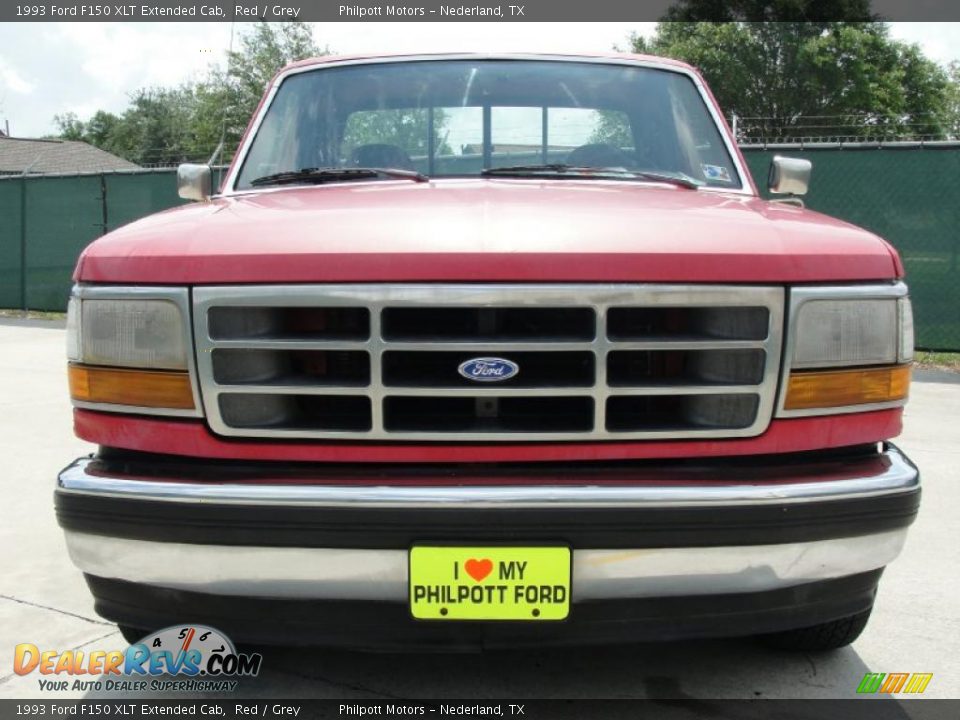 1993 Ford F150 XLT Extended Cab Red / Grey Photo #9