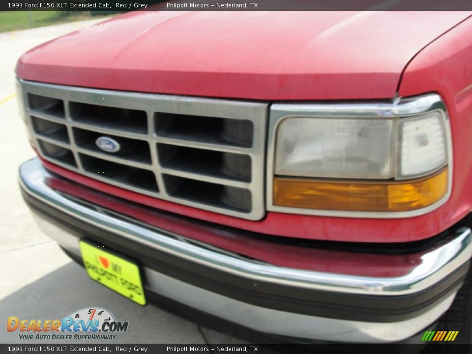 1993 Ford F150 XLT Extended Cab Red / Grey Photo #11