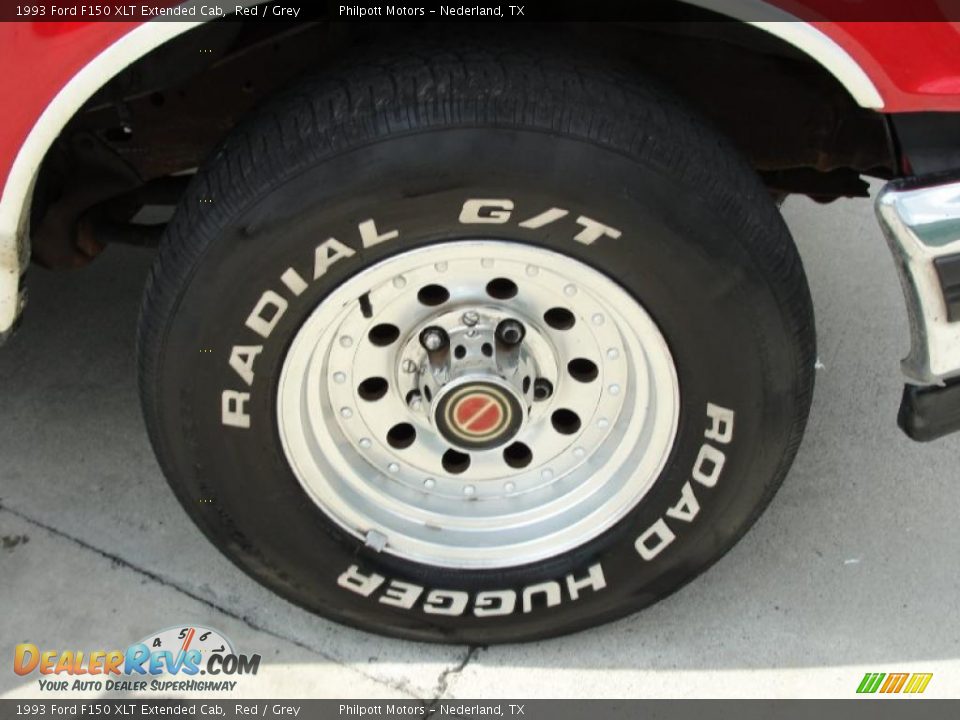 1993 Ford F150 XLT Extended Cab Red / Grey Photo #15