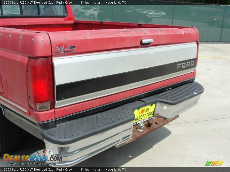 1993 Ford F150 XLT Extended Cab Red / Grey Photo #19