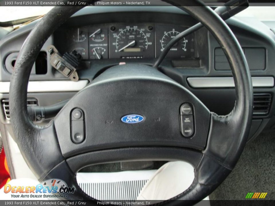 1993 Ford F150 XLT Extended Cab Red / Grey Photo #26