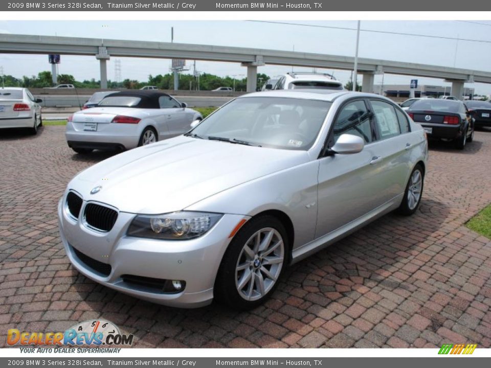 2009 BMW 3 Series 328i Sedan Titanium Silver Metallic / Grey Photo #3