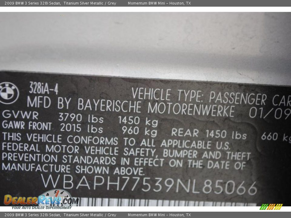 2009 BMW 3 Series 328i Sedan Titanium Silver Metallic / Grey Photo #14