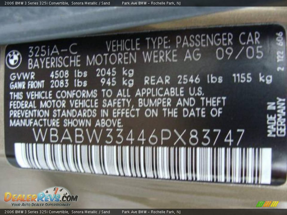 2006 BMW 3 Series 325i Convertible Sonora Metallic / Sand Photo #31
