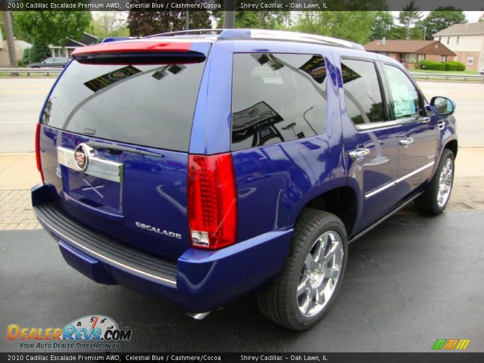 2010 Cadillac Escalade Premium AWD Celestial Blue / Cashmere/Cocoa Photo #4