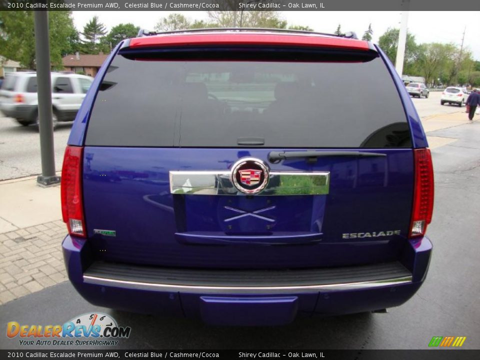 2010 Cadillac Escalade Premium AWD Celestial Blue / Cashmere/Cocoa Photo #5