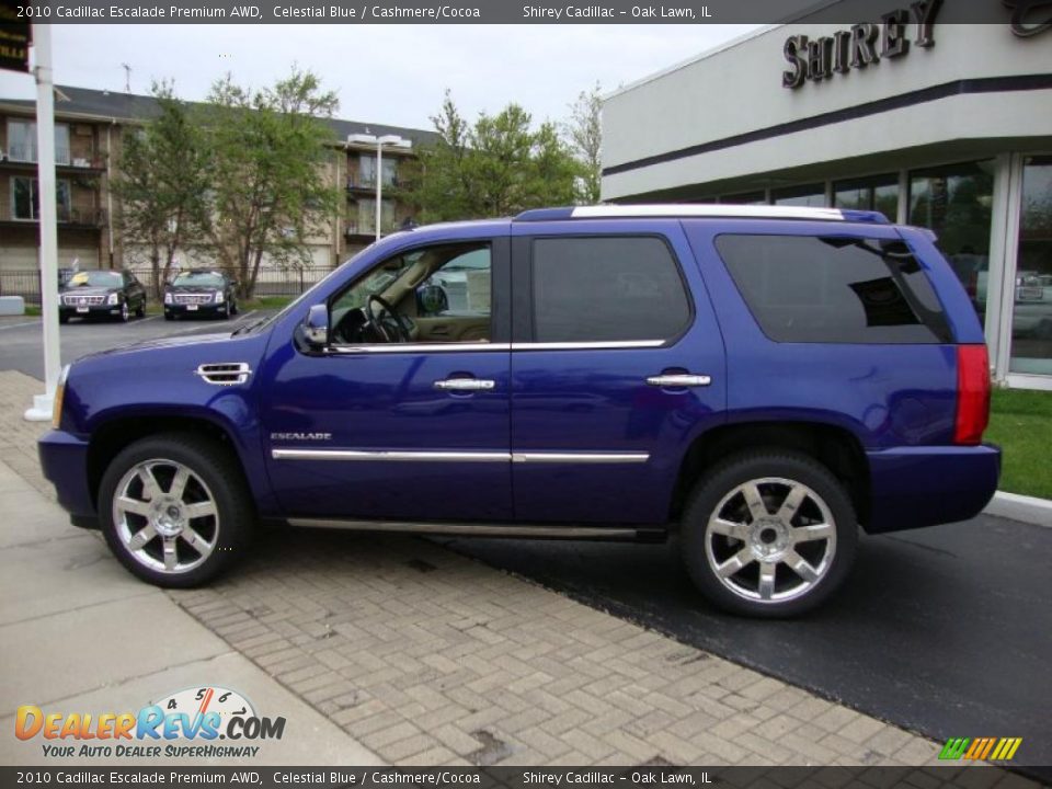 2010 Cadillac Escalade Premium AWD Celestial Blue / Cashmere/Cocoa Photo #7