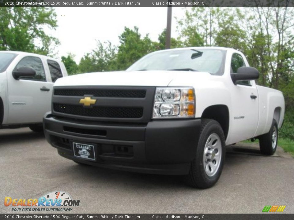 2010 Chevrolet Silverado 1500 Regular Cab Summit White / Dark Titanium Photo #1