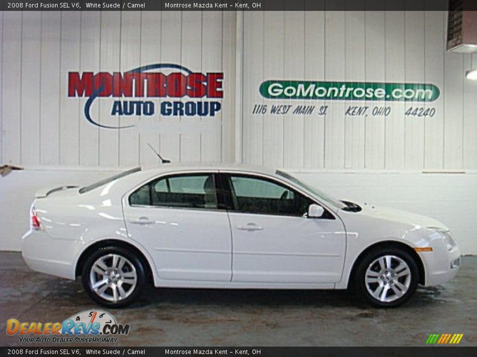 2008 Ford Fusion SEL V6 White Suede / Camel Photo #2