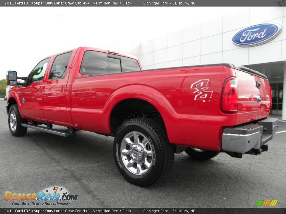 2011 Ford F350 Super Duty Lariat Crew Cab 4x4 Vermillion Red / Black Photo #35