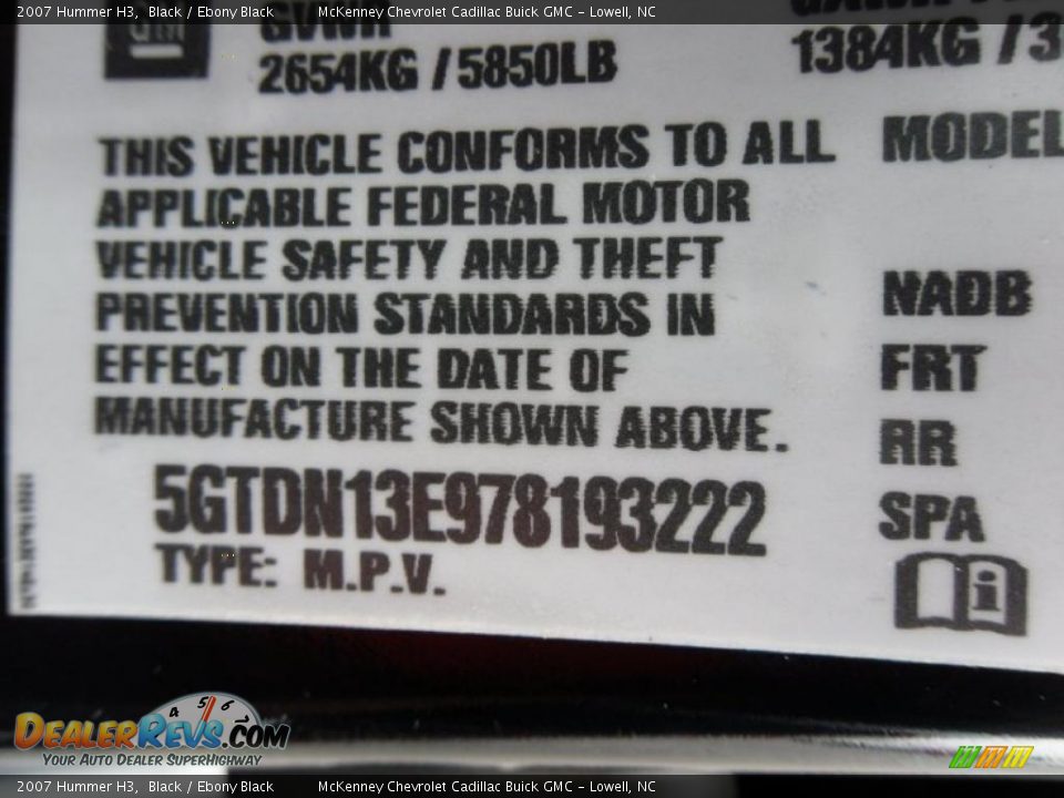 2007 Hummer H3 Black / Ebony Black Photo #7