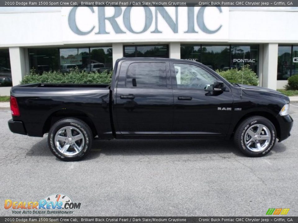 2010 Dodge Ram 1500 Sport Crew Cab Brilliant Black Crystal Pearl / Dark Slate/Medium Graystone Photo #1