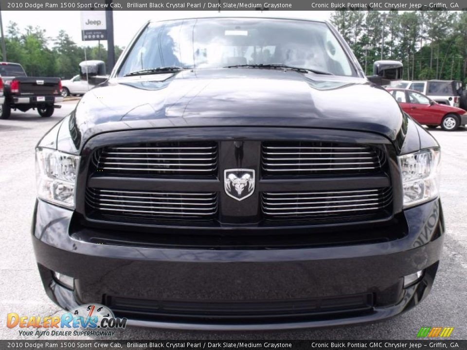 2010 Dodge Ram 1500 Sport Crew Cab Brilliant Black Crystal Pearl / Dark Slate/Medium Graystone Photo #3