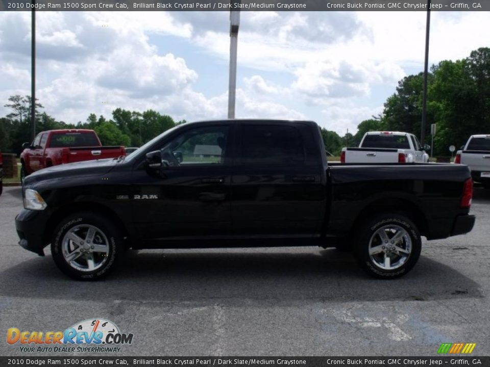 2010 Dodge Ram 1500 Sport Crew Cab Brilliant Black Crystal Pearl / Dark Slate/Medium Graystone Photo #5