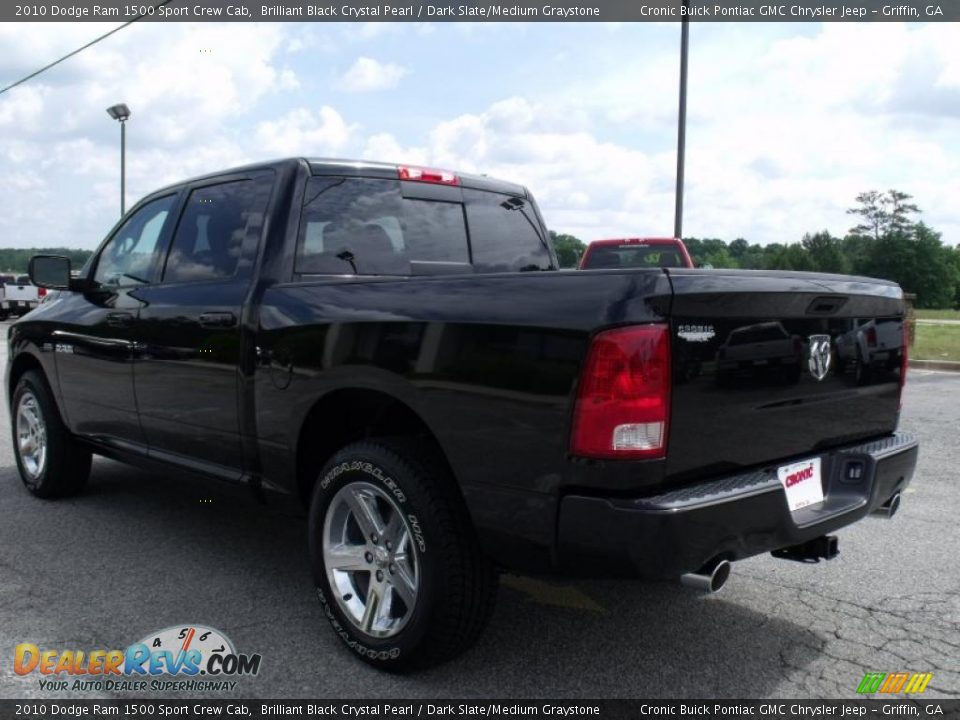 2010 Dodge Ram 1500 Sport Crew Cab Brilliant Black Crystal Pearl / Dark Slate/Medium Graystone Photo #6