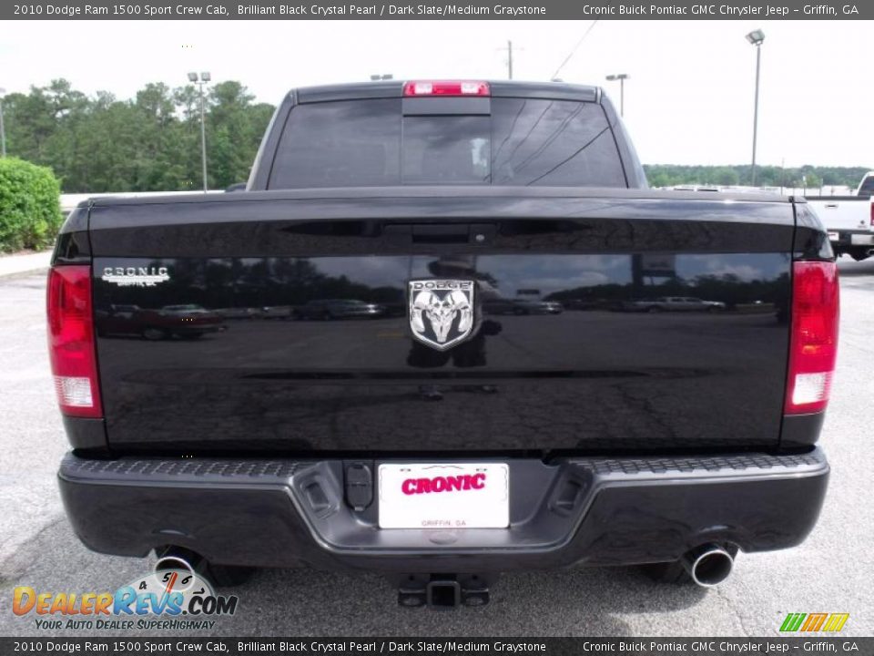 2010 Dodge Ram 1500 Sport Crew Cab Brilliant Black Crystal Pearl / Dark Slate/Medium Graystone Photo #7