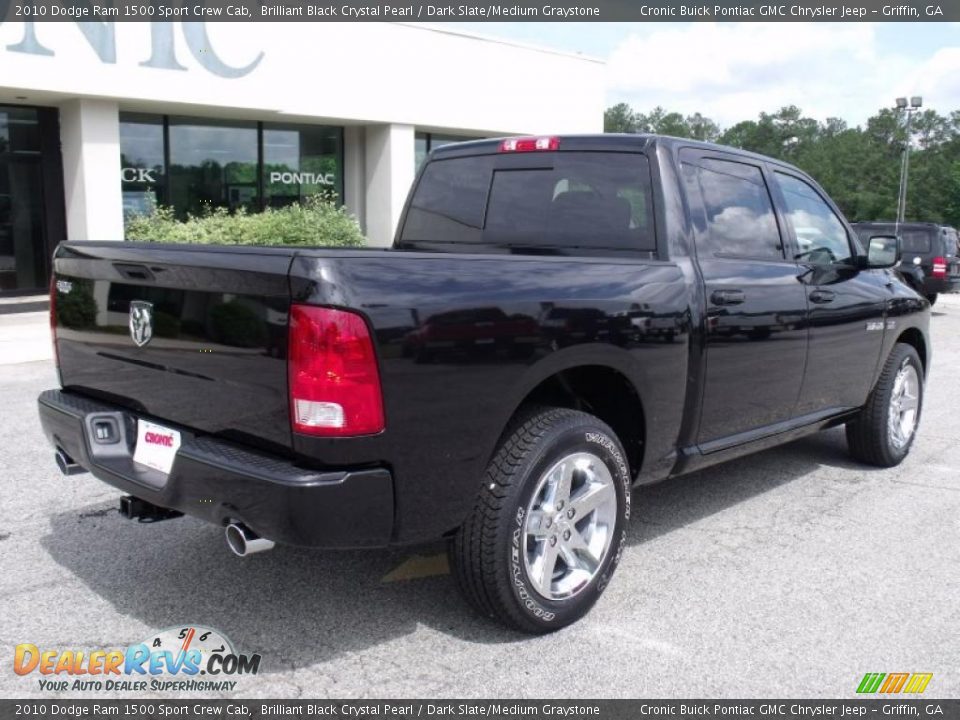 2010 Dodge Ram 1500 Sport Crew Cab Brilliant Black Crystal Pearl / Dark Slate/Medium Graystone Photo #8