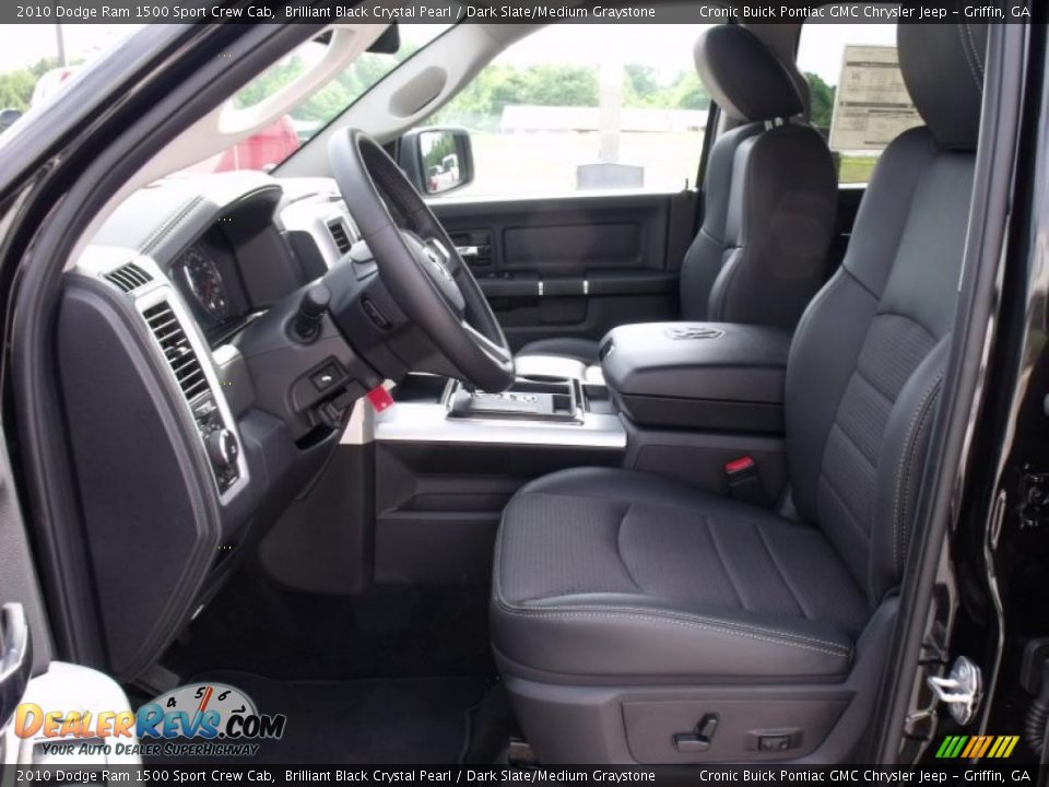 2010 Dodge Ram 1500 Sport Crew Cab Brilliant Black Crystal Pearl / Dark Slate/Medium Graystone Photo #12