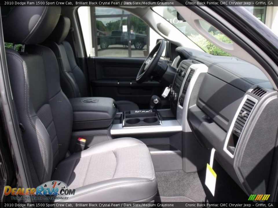 2010 Dodge Ram 1500 Sport Crew Cab Brilliant Black Crystal Pearl / Dark Slate/Medium Graystone Photo #16