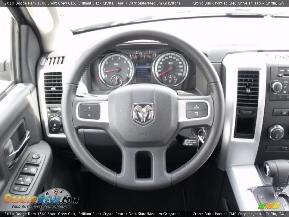 2010 Dodge Ram 1500 Sport Crew Cab Brilliant Black Crystal Pearl / Dark Slate/Medium Graystone Photo #18