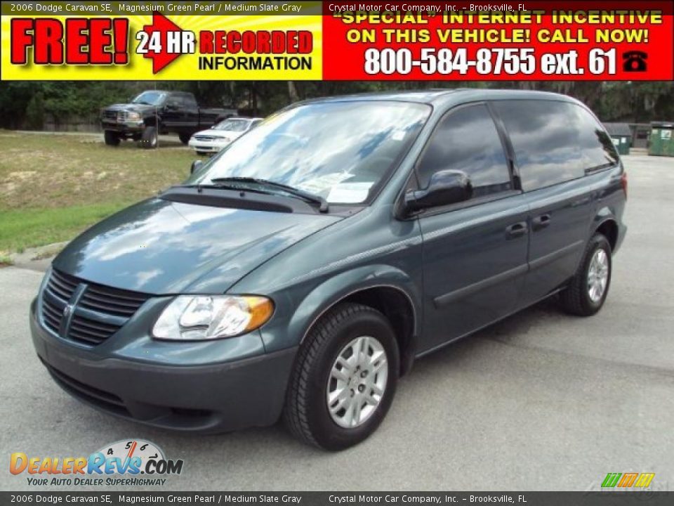 2006 Dodge Caravan SE Magnesium Green Pearl / Medium Slate Gray Photo #1
