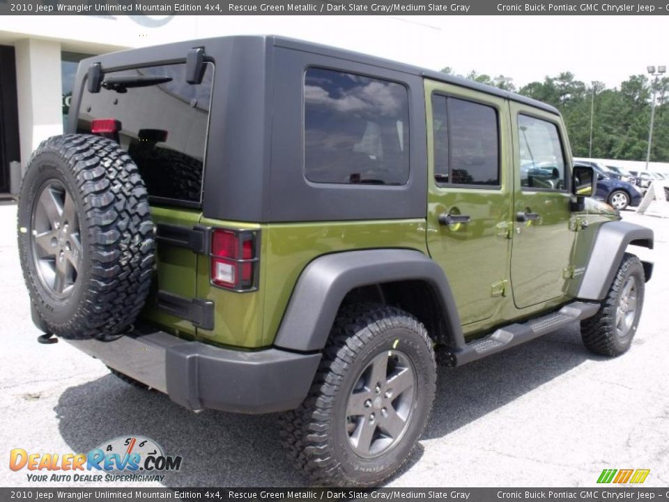 2010 Jeep Wrangler Unlimited Mountain Edition 4x4 Rescue Green Metallic / Dark Slate Gray/Medium Slate Gray Photo #8