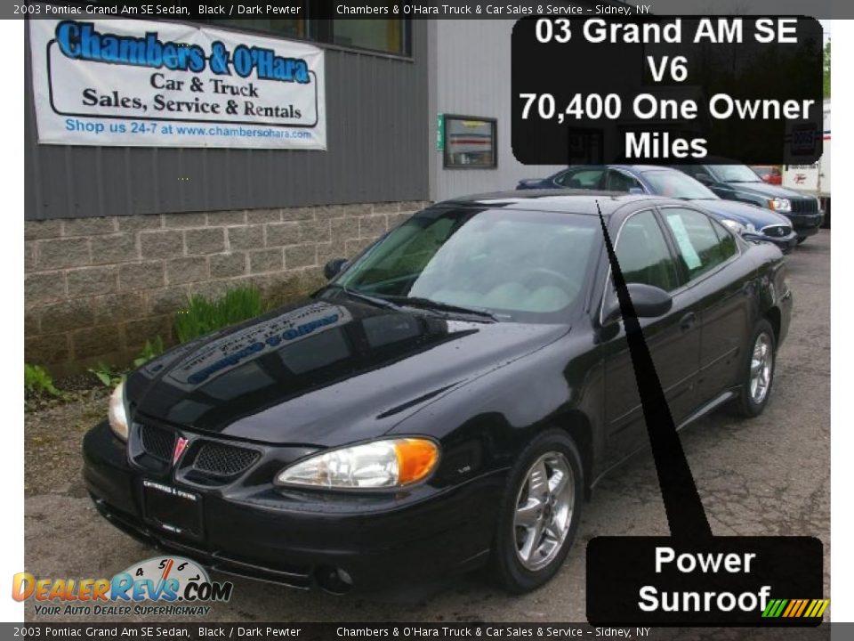 2003 Pontiac Grand Am SE Sedan Black / Dark Pewter Photo #1