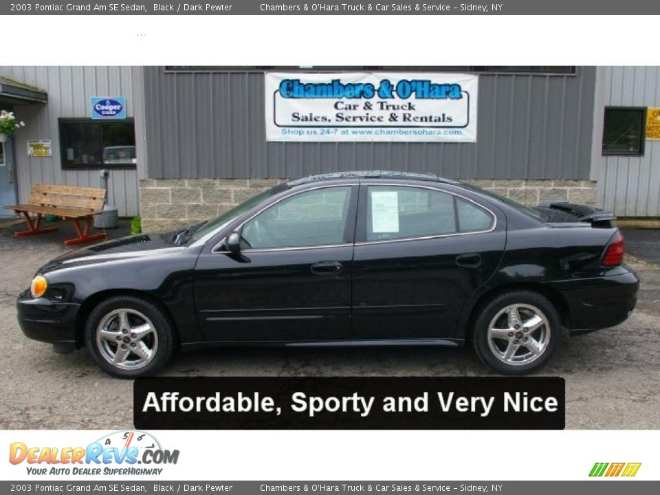 2003 Pontiac Grand Am SE Sedan Black / Dark Pewter Photo #2