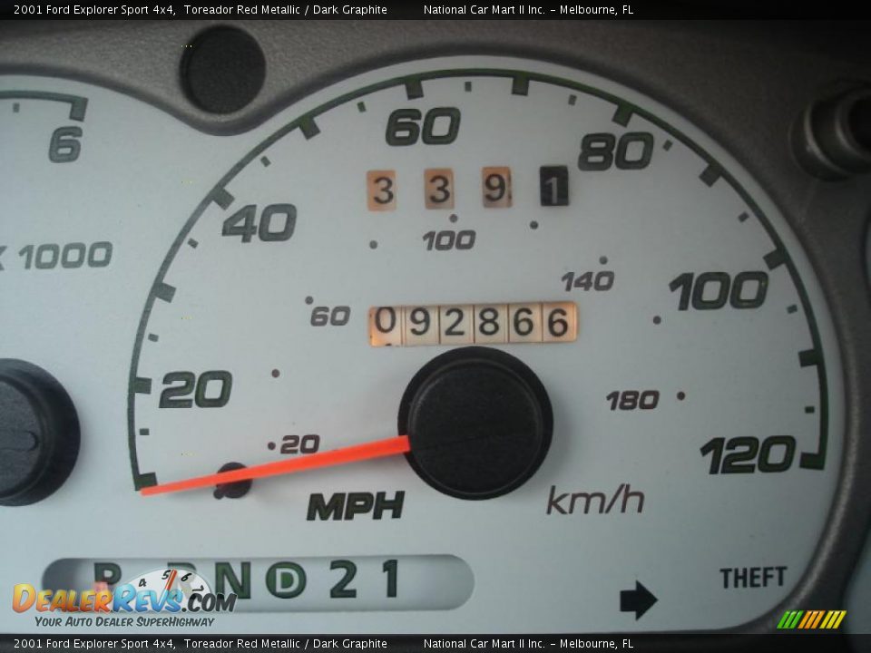 2001 Ford Explorer Sport 4x4 Toreador Red Metallic / Dark Graphite Photo #14