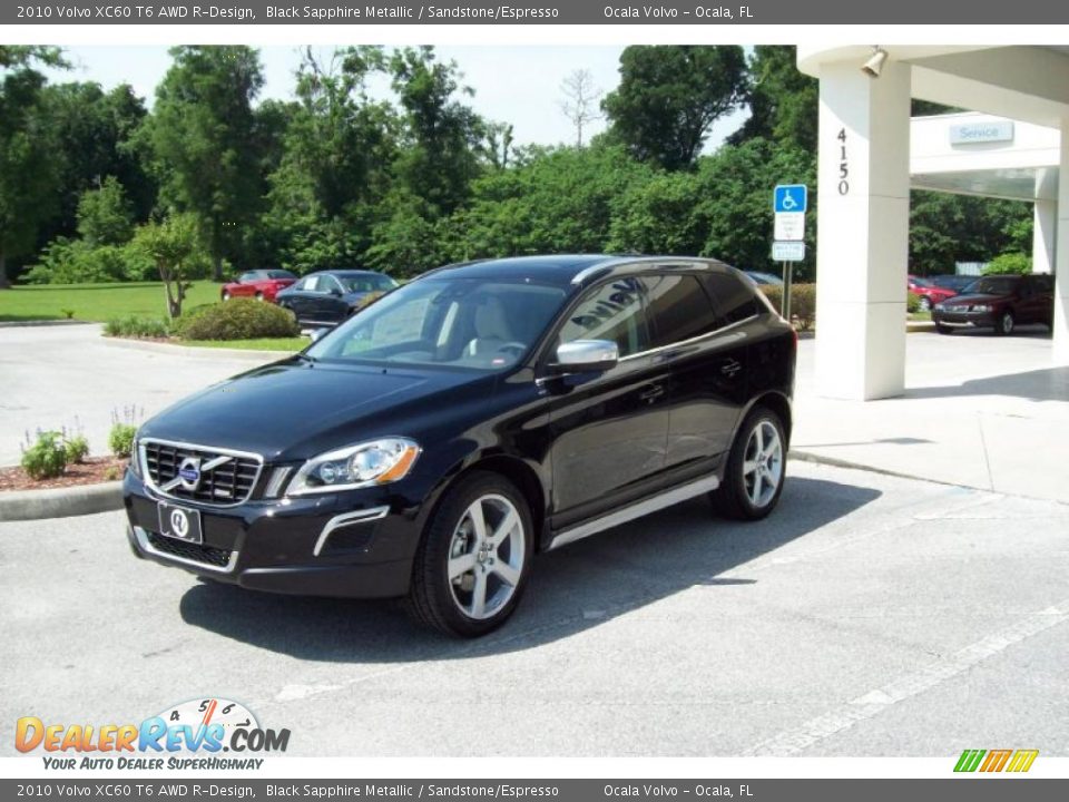 2010 Volvo XC60 T6 AWD R-Design Black Sapphire Metallic / Sandstone/Espresso Photo #3