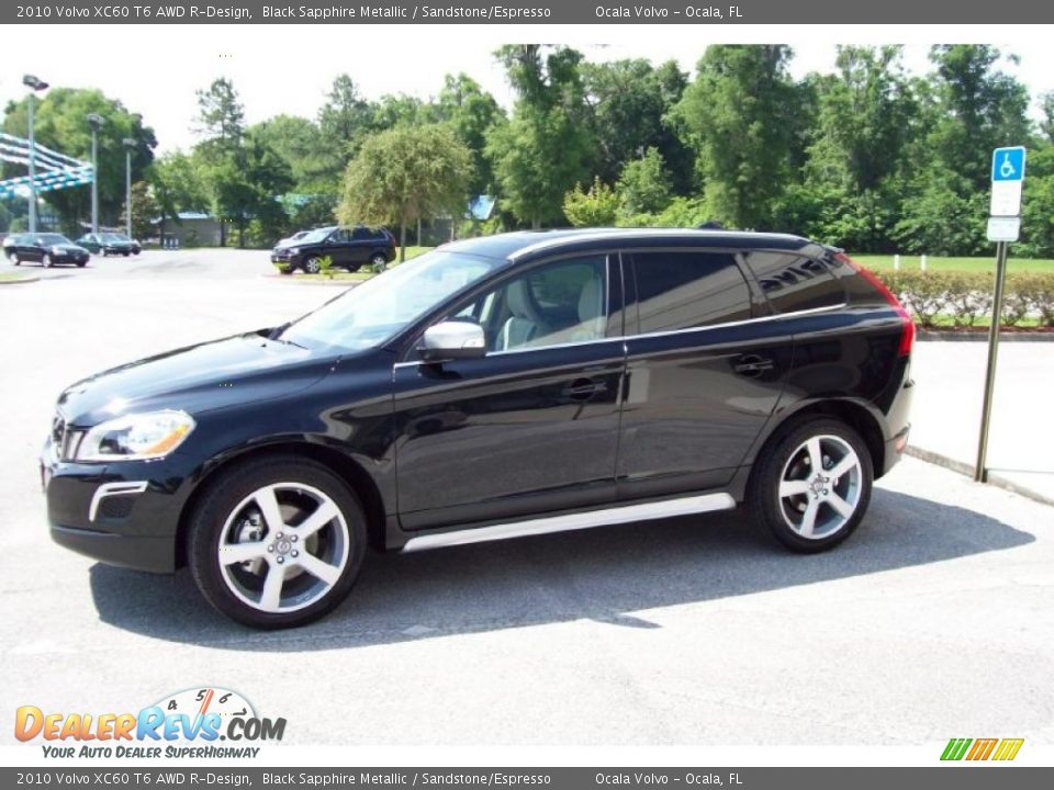 2010 Volvo XC60 T6 AWD R-Design Black Sapphire Metallic / Sandstone/Espresso Photo #4