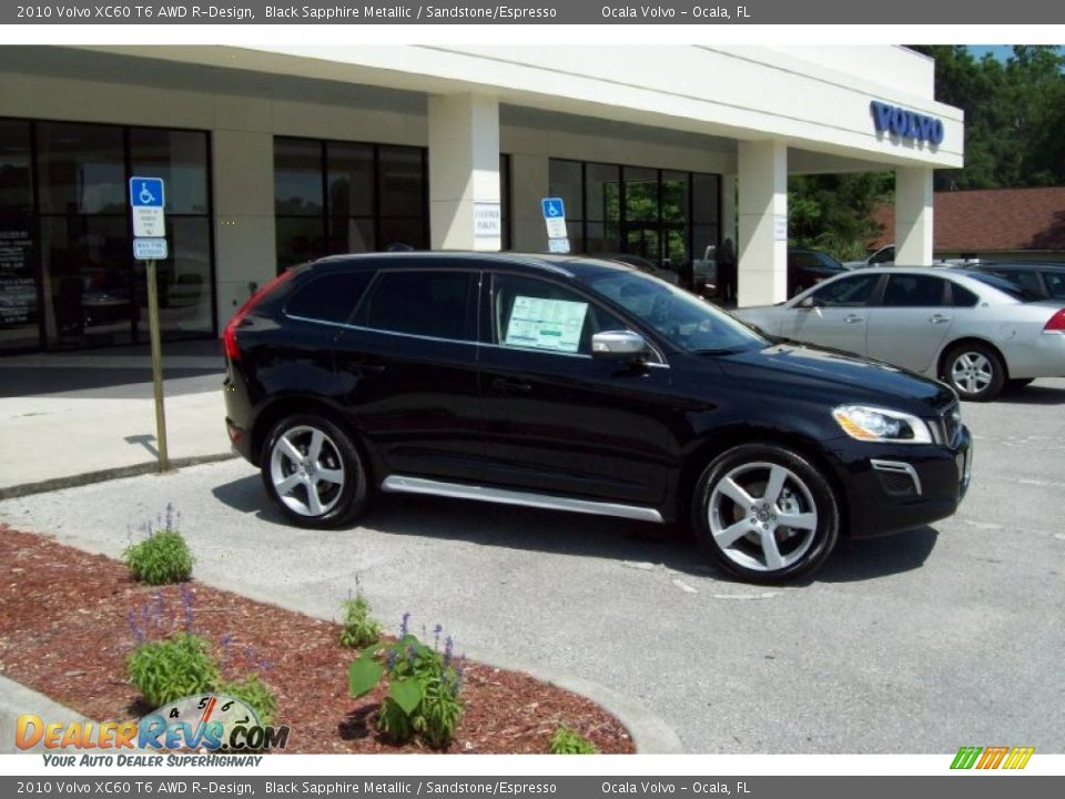 2010 Volvo XC60 T6 AWD R-Design Black Sapphire Metallic / Sandstone/Espresso Photo #9